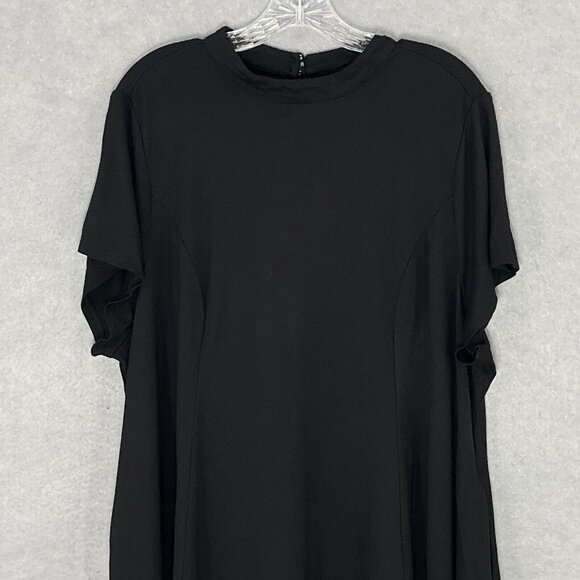 Torrid Dress Women Plus Sz 4 Black Pullover Short Sleeve‎ Stretch Relaxed Casual - Picture 4 of 13